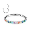 Popular Anillo de Nariz de Zirconia de Color F136 Anillo de Labio de Titanio G23 Pendiente para Oreja Joyería para Perforaciones Fabricante Venta al por Mayor Estilo de Moda
