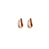 Pendientes de Zirconia con Goteo Rojo Aceite Ancora Inspirados en el Diseño, Únicos y Distintivos, Pendientes Versátiles Exquisitos y de Moda