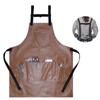 Amazon Delantal de PU Impermeable y a Prueba de Aceite Cuero Suave Permeador de Cabello Cocina Catering Ropa de Trabajo Delantal para el Hogar Venta al por Mayor