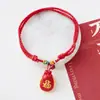 Collar de Año Nuevo para Mascotas Collar para Perro y Gato Tejido a Mano con Cascabel Cuerda Roja Seguro y Festivo Accesorios de Collar de Año Nuevo