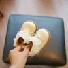 Zapatos para bebé niña, botines pequeños de piel, zapatos de algodón con peluche para invierno, zapatos para bebé con suela suave para caminar, botines cortos de princesa, botas para niña