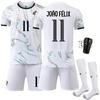 Traje Blanco de Secado Rápido No 25-26. 7 Ronaldo 10B Jersey de Asiento 8B Fe Portugal Visitante No. 21 Uniforme de Fútbol Rota