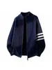 Cardigan Masculino de Tricô com Zíper e Gola Alta, Estilo Inverno Light Luxury, Casual, Toque de Luxo, Modelagem Solta, Confortável