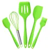 Set de 5 Piezas de Silicona Resistente a Altas Temperaturas para Hornear al por Mayor en Stock: Espátula, Brocha para Aceite, Batidor de Huevos, Juego de Herramientas para Hornear de Grado Alimenticio