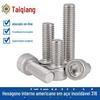 Parafuso de soquete hexagonal padrão americano de aço inoxidável 316 A193 b8m Parafuso sextavado de cabeça de copo americano 1/2