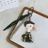 Estilo Coreano Nuevo Tela Rellena de Algodón Gato y Conejo de Dibujos Animados Llavero Delantal de Moda Conejo Broche Colgante Accesorio Versátil para Bolso