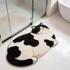 Tapete de Chão de Terra de Diatomáceas com Desenho de Gato para Entrada de Banheiro, Absorvente de Água, Secagem Rápida, Tapete de Pé Antiderrapante, Tapete de Porta Durável e Resistente a Manchas