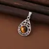 Pêndulos de Pedra Natural Cristalizada em Forma de Gota, Acessórios para Roupas, Colares com Pingente, Acessórios de Joias Atacado