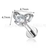 Pendientes Mariposa de Titanio F136 Circonita Oreja de Gato Labio Uña Hueso de la Oreja Titanio G23 Aleación de Cobre Cuerpo Piercing Pendientes