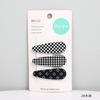 Grampos de Cabelo Estilo Pequeno Fragrante de Temperamento 3 Pregadores Exquisitos Montados em Cartão Pregadores Laterais com Código de Barras para Meninas Pregadores de Franja Estampados em Xadrez Preto e Branco