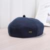 Boina de Lana Vintage Estilo Japonés para Mujer Otoño e Invierno, Sombrero de Reportero Casual Versátil Adelgazante, Sombrero de Artista Liso
