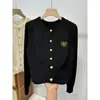Cardigan de malha estilo suave feminino primavera e outono moda estilo ocidental bordado jaqueta externa única chique casual all-match top