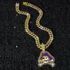 Collar con Colgante de Pirata de Cadena Completa de Diamantes para Hombre, Nuevo, Estilo Hip-Hop, Moda Personalizada, Transfronterizo Europeo y Americano