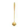Aço inoxidável dourado flor de cerejeira colher colher de café colher de sobremesa colher de misturar caneca com mão presente copo de vidro colher atacado