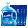 Detergente para Ropa Luna Azul Paquete de 6 kg Blanco Brillante Lavanda Botella de 3 kg*1+Bolsa de 1 kg*3 Lote de Caja Completa de Detergente para Ropa para Uso Doméstico