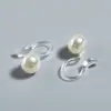 Clip para oreja de perla sin perforación, clip invisible de resina en forma de U para mujer, aretes de perla elegantes estilo Hong Kong, pendientes de botón, pendientes para piercing