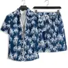 Sanya Travel Hawaii terno Camisa masculina de manga curta Praia à beira-mar Férias Casual Shorts soltos Moda masculina