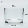 Taza de Vela de Vidrio Taza Vacía Decoración de Sala de Estar Botella de Aromaterapia Taza de Regalo para Velas Portavelas de Cristal Taza Portavelas Transparente al por Mayor