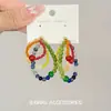Brincos de Contas Coloridos Dopamina Femininos Cor de Contraste Estilo de Férias Foto na Beira-Mar Exquisitos Moda Brincos Personalizados