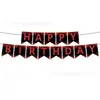 Novo Tema de Festa de Aniversário Preto e Dourado Suprimentos Decorativos Pratos de Papel Guardanapos de Papel Bandeirinhas de Puxar Toalha de Mesa Conjunto de Louças Arranjo