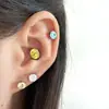 Color Flash Nido de Pájaro Corte de Oreja Hueso Uña Plana Base Plana Acero de Titanio Tornillo Clavo de Oreja Lavar Dormir Libre Elección