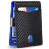 Comércio Exterior Transfronteiriço Couro de Microfibra Porta-Cartões Múltiplos Carteira Antifurto Porta-Cartões Porta-Notas de Dólar Masculino Carteira de Fibra de Carbono Masculina Carteira de Couro
