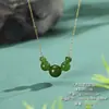 Colar de Prata de Lei S925 Novo Estilo Chinês Pingente de Jade Estilo Nacional Corrente para Clavícula de Calcedônia Colar de Estilo de Luxo Leve de Nicho Acessórios para Mulheres