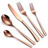 Pacote de utensílios de mesa de aço inoxidável colorido transfronteiriço doméstico dourado comida francesa criativa faca e garfo colher café colher de sobremesa