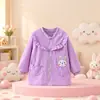 Capa de Chuva Infantil Roupa Exterior Jaqueta de Penas para Meninas Casaco Impermeável Resistente à Sujeira Jaqueta de Algodão para Crianças Média e Grande Manga Longa Roupa de Proteção para Jardim de Infância Outono Inverno