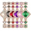 Pulsera de Trébol para Mujer, Reloj de Cuarzo, Esfera Color Esmeralda, Cristal, Oro Rosa, Reloj de Pulsera de Moda