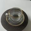 Juego de Taza de Té Roja y Vaso de Café Seis Tazas Seis Platillos Patrón Vertical Transfronterizo Patrón en Relieve Taza de Café Taza de Té Negro