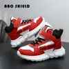 Txh2536 Outono Novo Tênis Esportivo de Couro Impermeável para Crianças de Meia-Idade e Grandes Sapatos de Cano Alto Infantis para Meninos e Meninas Tênis de Corrida de Couro