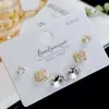 Estilo Simple Combinable Una Tarjeta Tres Pares de Aretes para Mujer Agujas de Plata 925 Moda de Alta Gama Aretes para Viajeros Aretes Múltiples