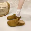 Nuevas zapatillas perezosas de exterior para mujer 2026, sin cordones, de suela blanda, medias zapatillas cerradas de suela gruesa para primavera y otoño, estilo Birkenstock