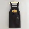 Delantal Ajustable Estilo Coreano para Cocina y Hogar, Delantal Impermeable de Dibujos Animados para Hombres y Mujeres, Adecuado para Catering y Trabajo, con Texto Impreso