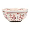 Conjunto Retro Chinês de Tigela e Prato para Uso Doméstico, Presente, Jantar de Reunião, Louça de Cerâmica Atacado, Tigela de Arroz, Tigela de Legumes, Tigela Redonda para Sopa