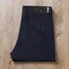 Estação Europeia Khaki Alto Masculino Algodão e Linho Elástico Verão Fino Respirável Casual Jeans Reto Calças