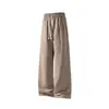 Nueva colección Primavera/Verano 2026: Pantalones casuales de pierna ancha para hombre, estilo chino, aspecto de lino, disponibles en tallas grandes, corte holgado, diseño de pierna recta, versátiles y transpirables, de longitud larga