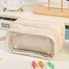 Estuche Transparente Desmontable Nueva Caja de Papelería de Alto Valor Super Gran Capacidad Bolsa de Papelería de Panda para Chicas de Secundaria