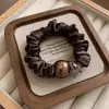 Elástico de cabelo vintage de cristal simples de alta qualidade para mulheres, versátil, alta elasticidade, durável, adequado para rabos de cavalo e coques