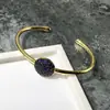 [10] Pulsera Abierta de Diamantes de Colores Redondos Planos con Forma de Hongo, Nueva Tendencia Nicho Estilo Coreano, Joyería Elegante y Sencilla