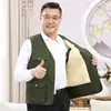 Chaleco cálido de forro polar para hombre, con múltiples bolsillos, adecuado para hombres de mediana edad y mayores, para usar al aire libre en otoño e invierno, un chaleco para papás