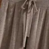 Pantalones de Punto de Lana 100% Pierna Ancha para Mujer Otoño Invierno Cintura Alta Adelgazantes Caída Pierna Recta Largo Hasta el Suelo Casual