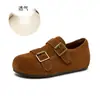Bestseller Douyin Sapatos de Solado Grosso Feminino Outono Inverno 2026 Novos Mocassins Preguiçosos de Calçar Fácil Versáteis Retrô Sapatos de Solado Macio Feminino