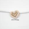 Botones Metálicos de Alta Gama en Forma de Corazón, Botones de Corazón de Perlas Incrustadas con Diamantes Estilo Pequeño Fragante, Botones Decorativos para Camisa Chaqueta