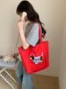 Versão Coreana Ins Bonita Versátil Bolsa de Ombro Bolsa de Lona Grande Capacidade Estudante Aula Trabalho Roupas Bolsa Tote Casual para Mulheres
