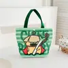 Nueva Bolsa de Lona Estilo Dibujo Animado Linda Gatito Bolso de Mano para Estudiante Versátil de Verano Ropa de Trabajo Bolsa de Gran Capacidad