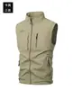 Estilo Nuevo de Primavera y Otoño Transfronterizo Chaleco de Trabajo Multibolsillos para Hombre Chaleco Chaqueta para Fotografía al Aire Libre Pesca Talla Grande