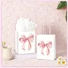 Bolsa de Regalo con Estampado de Moño Rosa Dulce, Bolso Tote Girly con Moño Grande, Bolsa para Empaque de Regalo de Vacaciones y Cumpleaños