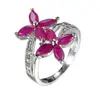 Anillos de Cobre y Circonita Transfronterizos, Joyería de Venta Caliente de Comercio Exterior Europeo y Americano, Anillos Geométricos de Contraste Rojo y Verde, Accesorios Creativos de Piedras de Colores para Mujer